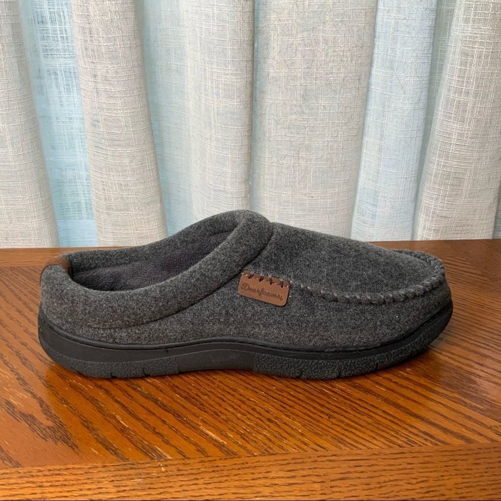 Dearfoams Men’s Grey Slippers Size Large 11-12 US